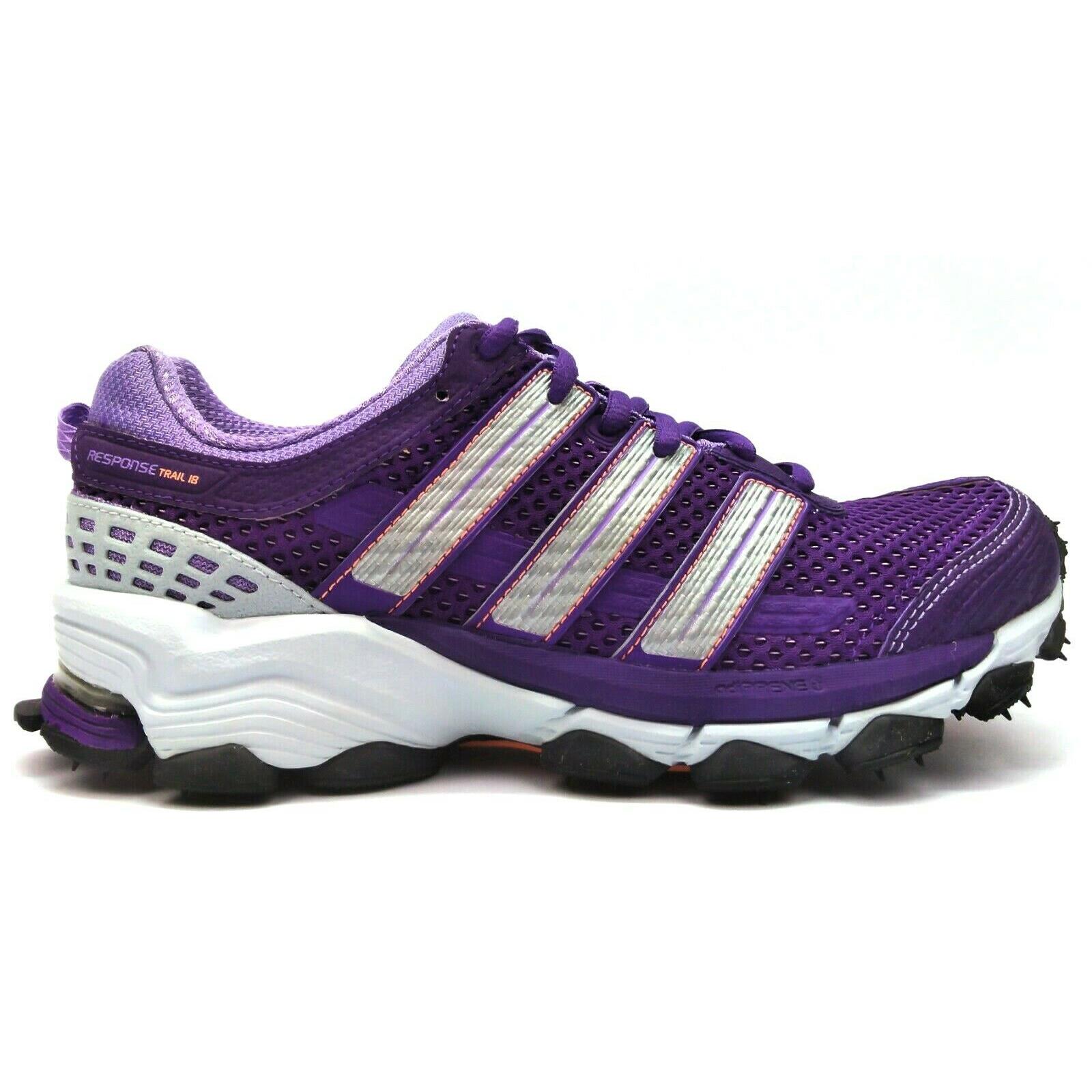 Adidas Women`s Response Trail 18 Lace-up Running Shoe Purple Silver Size 6.5