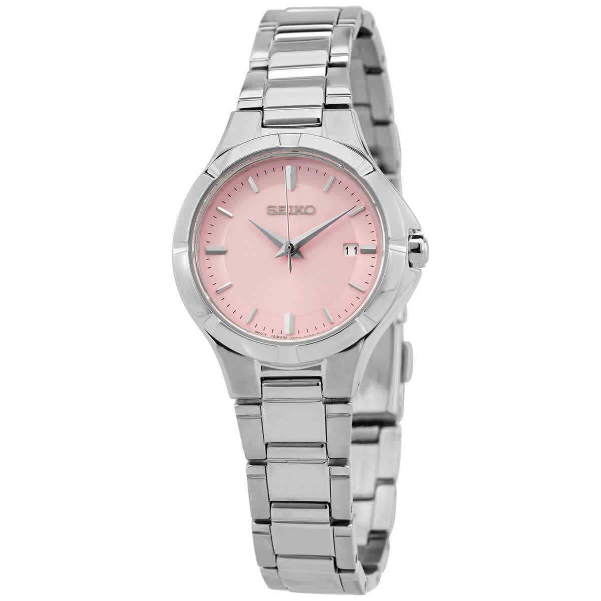 Seiko Essentials Quartz Pink Dial Ladies Watch SUR413