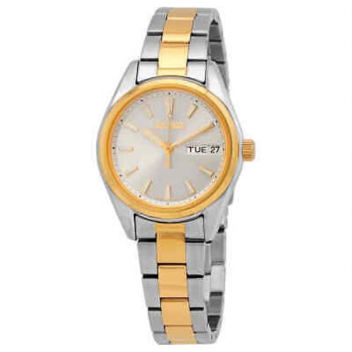 Seiko Neo Classic Quartz Gold Dial Two-tone Ladies Watch SUR354P1 - Dial: Gold, Band: Silver, Bezel: Gold