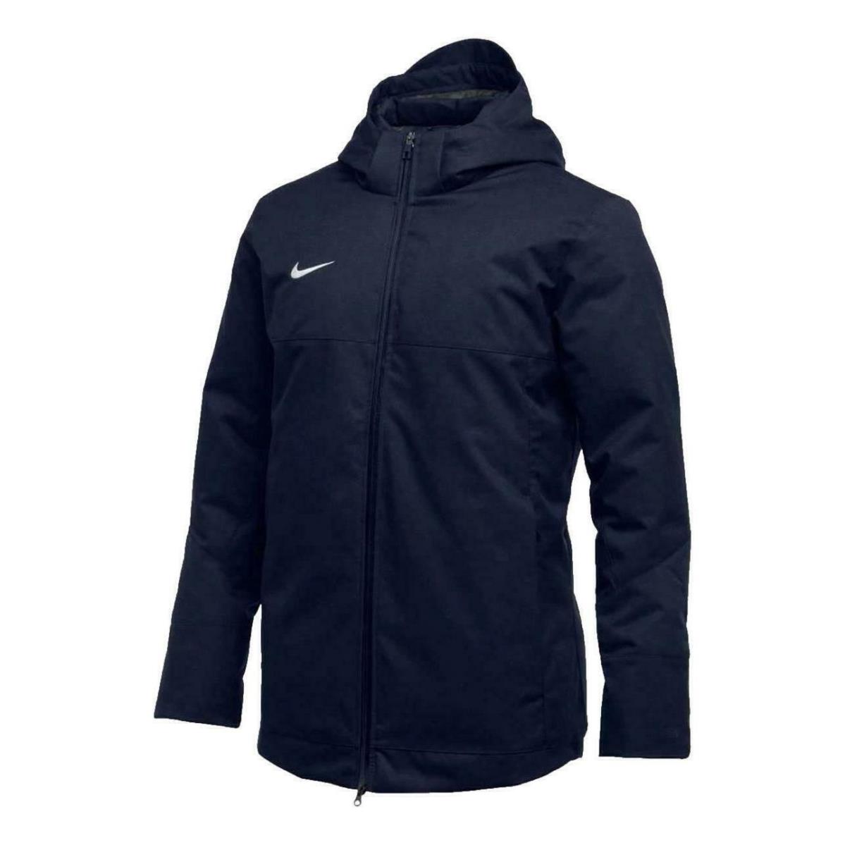 Nike Team Training Down Filled Coat / Jacket /parka 915036-419 XL Navy Blue