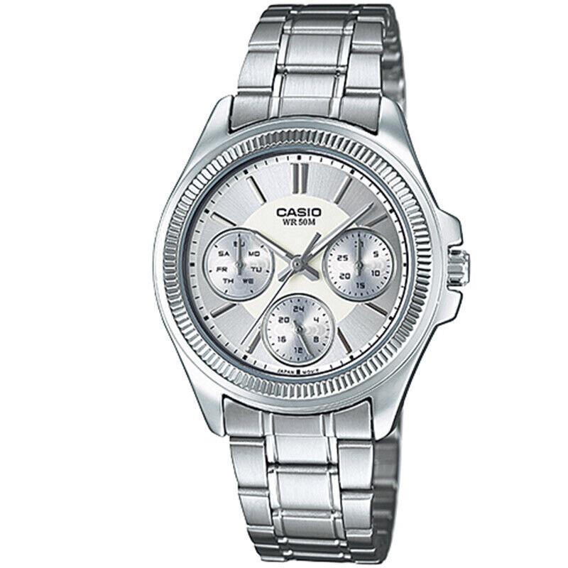 Casio Women`s Silver Dial Stainless Steel Band Analog Watch LTP-2088D-7AVDF