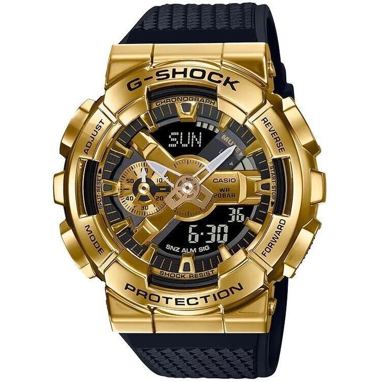 Casio G-shock GM110G-1A9 49 mm Gold-tone Resin Case with Black Resin Strap Men`s