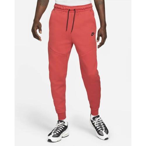 red tech pants