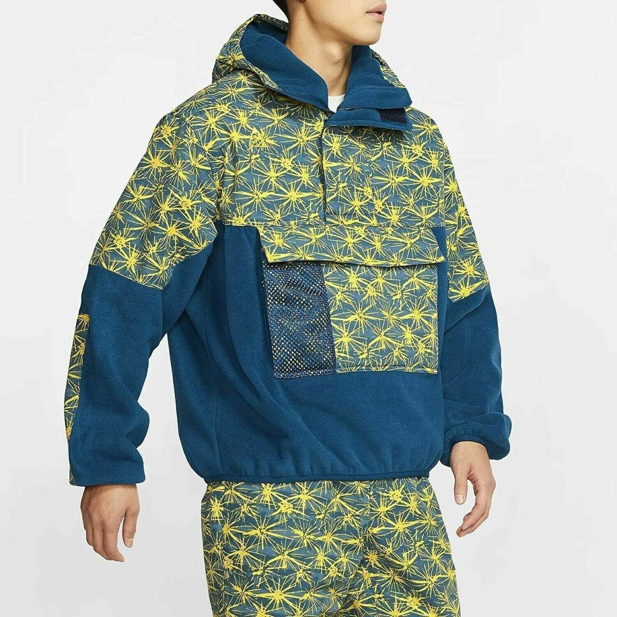 Nike Acg Fleece 1/2 Zip Anorak Jacket CK3106-432 Blue Yellow Men Size M