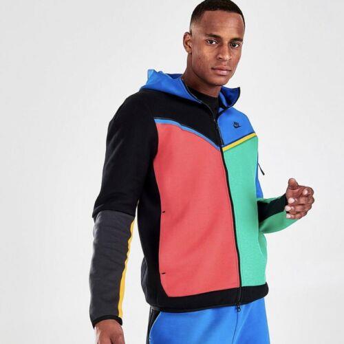 Nike Tech Fleece Full-zip Hoodie Men`s M Tall Black/blue/green/red  CU4489-015