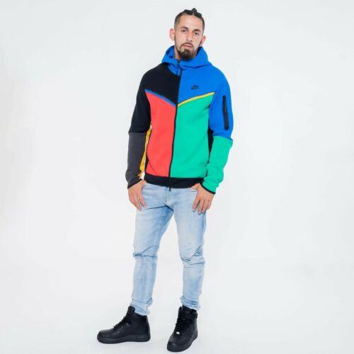 Nike Tech Fleece Full-zip Hoodie Men`s M Tall Black/blue/green/red  CU4489-015
