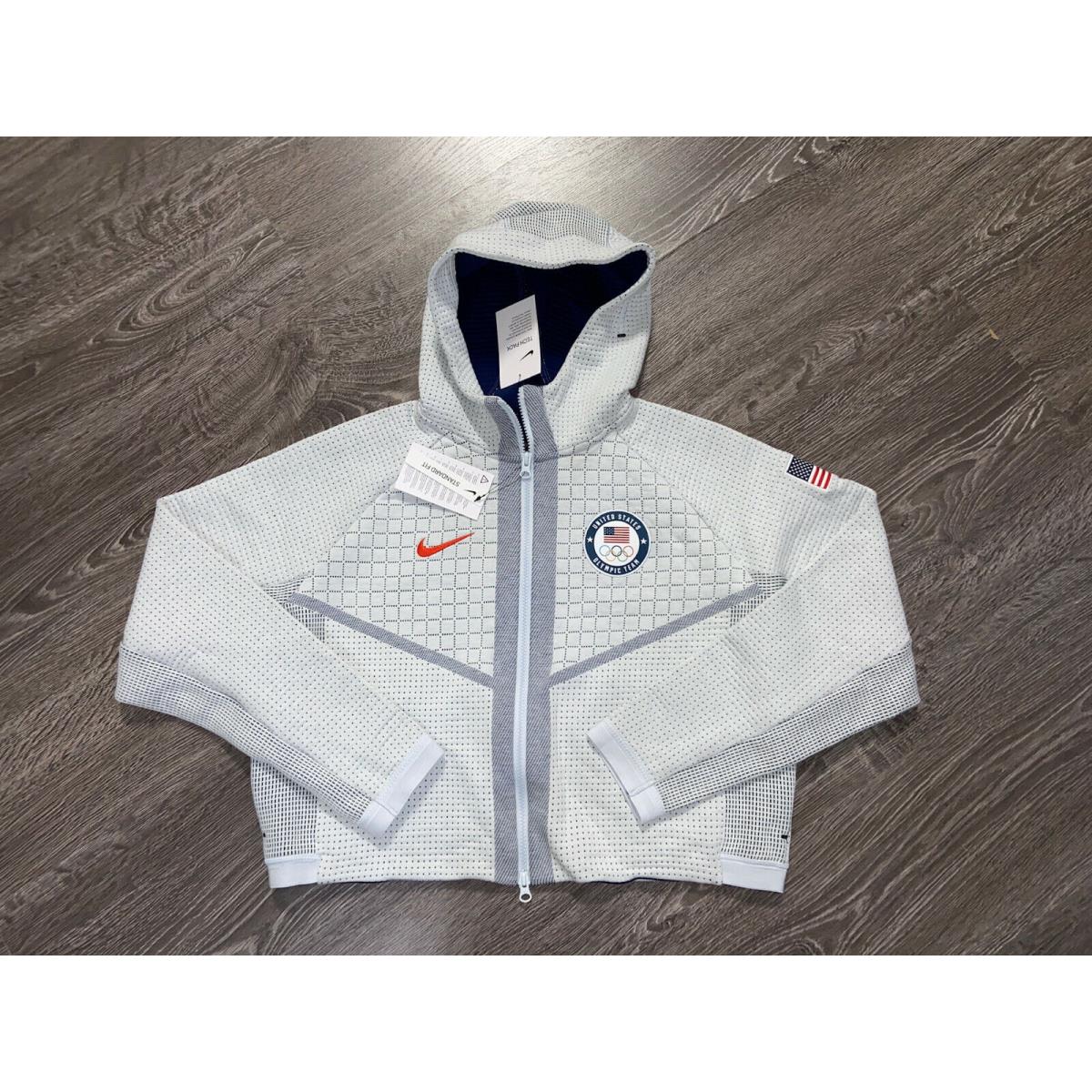 Nike Womens Olympic Team Usa Tech Fleece Zip Hoodie Jacket Sz M CT2582-043