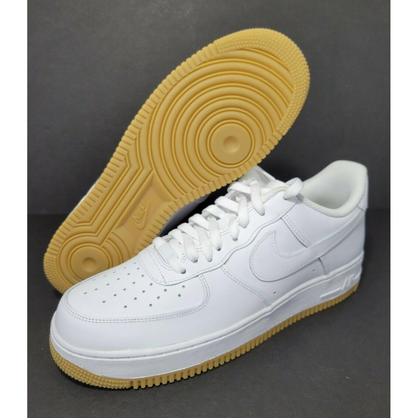 Nike Air Force 1 `07 Shoes White Gum Brown DJ2739-100 Men`s Size 