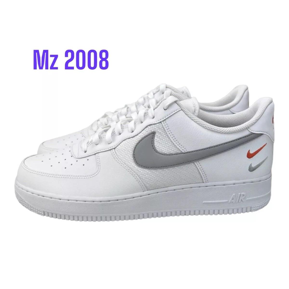 Sz 11 Nike Air Force 1 `07 Low SE Double Swooshes White Grey FD0666-100 Men - Multi-Color