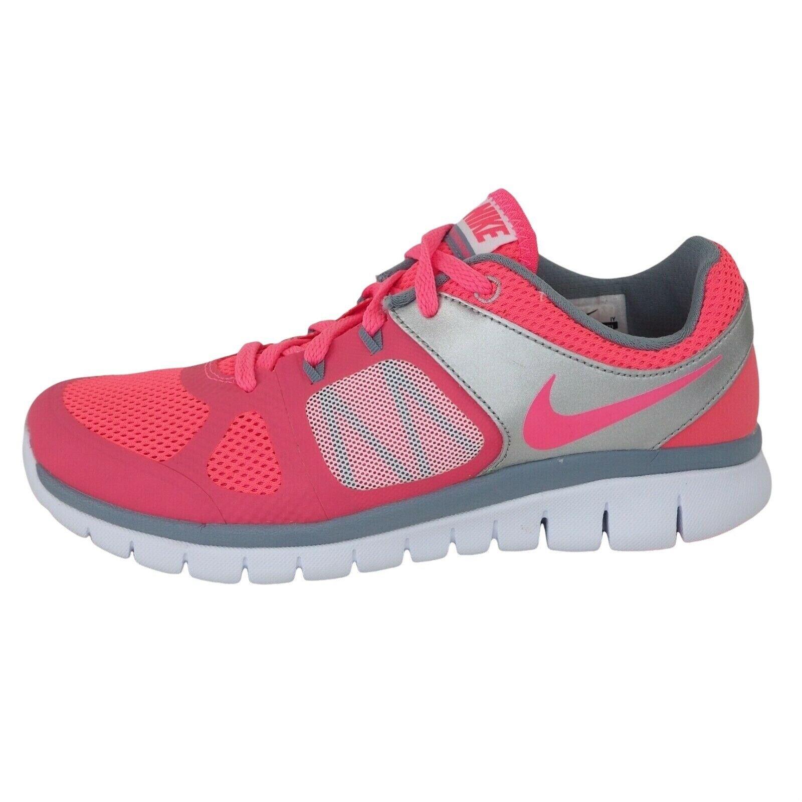 Nike Flex 2014 Running Walking Pink Gray Shoes SZ Girls 5Y = 6.5 Wmns 642755 601