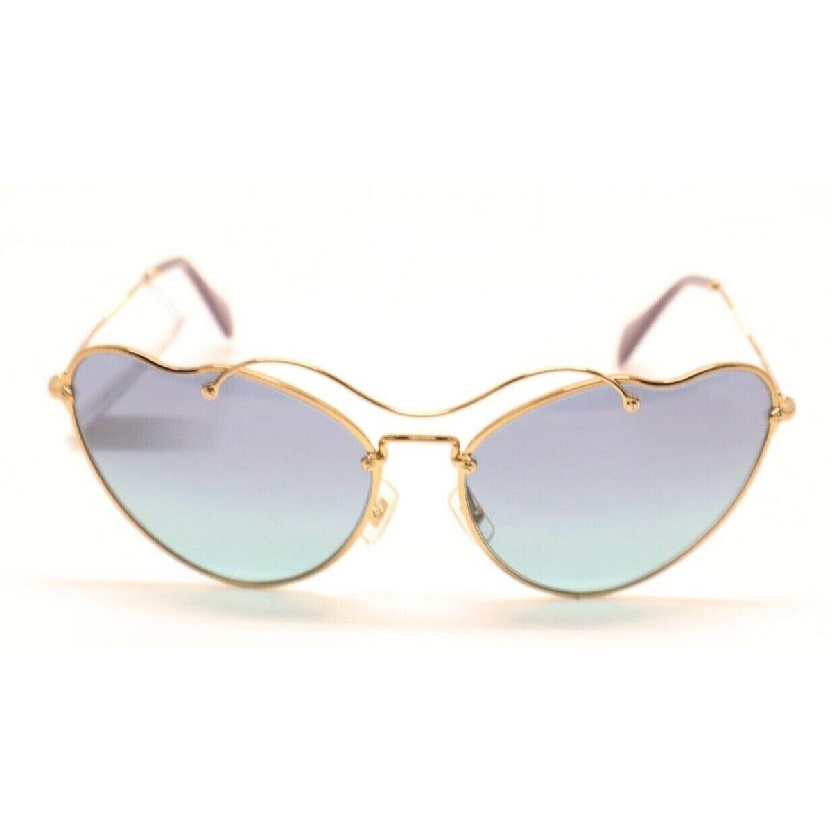 Miu Miu Smu 55R 7OE-5R2 Gold Purple/azure Dark Blue Cat Eye Sunglasses 1318