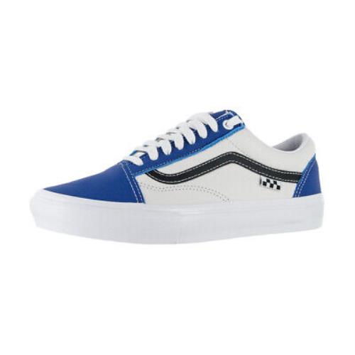 Vans Sport Leather Old Skool Sneakers True Blue/white Skate Shoes - True Blue/White