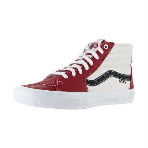 Vans Sport Leather Skate Sk8-Hi Sneakers Chili Pepper/white Skate Shoes - Chili Pepper/White