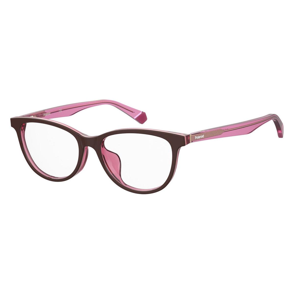 Polaroid D 395 Eyeglasses Women 00T5 Burgundy Pink Cat Eye 52