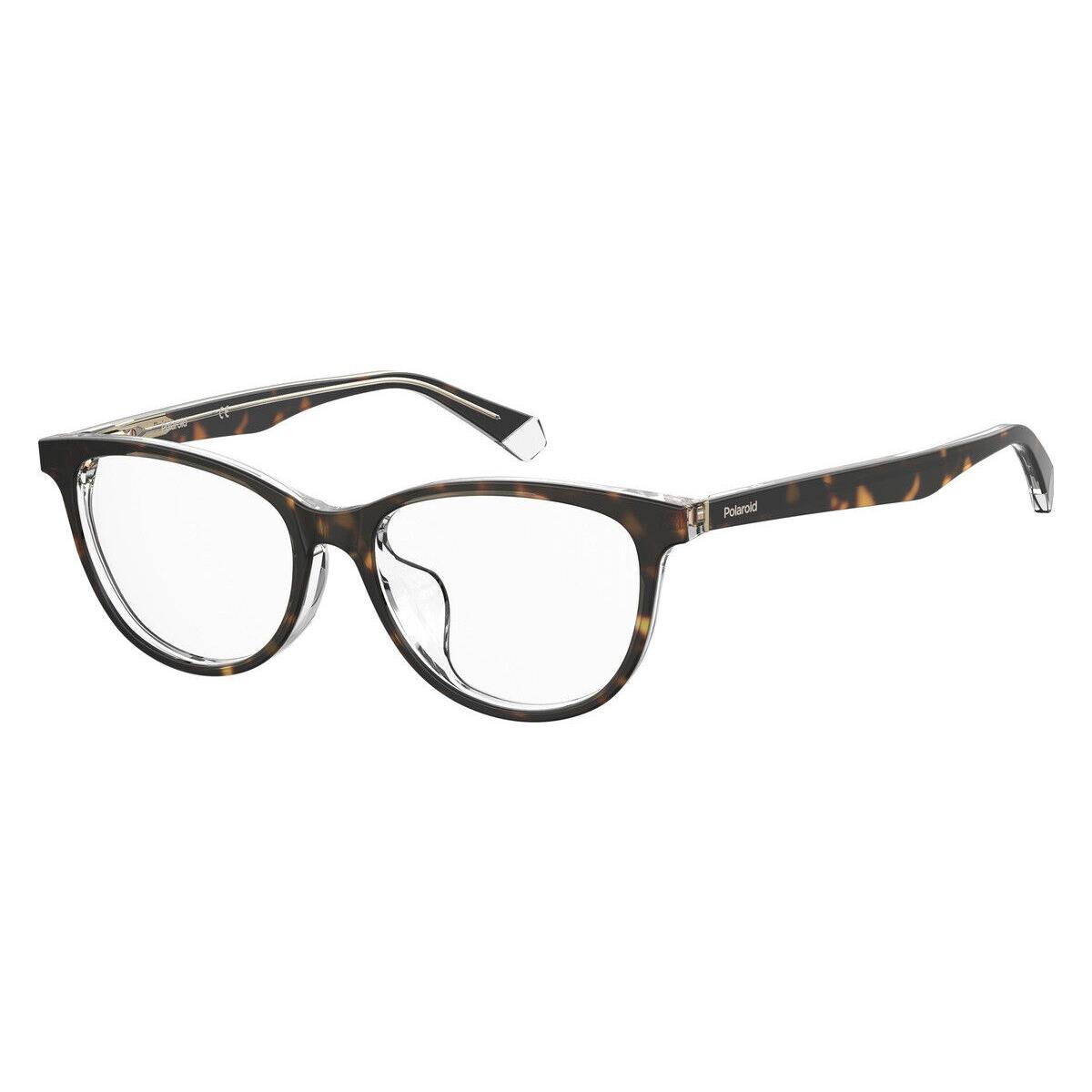 Polaroid D 395 Eyeglasses 0KRZ Havana Crystal Cat Eye 52mm