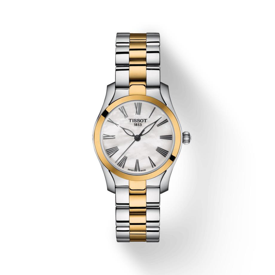 Tissot T-wave Two Tone Yellow and White Ladies Watch T112.210.22.113.00