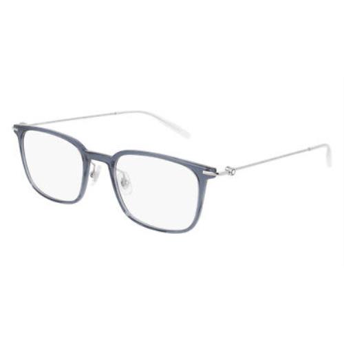 Montblanc MB0100O Eyeglasses Men Silver Rectangle 52mm