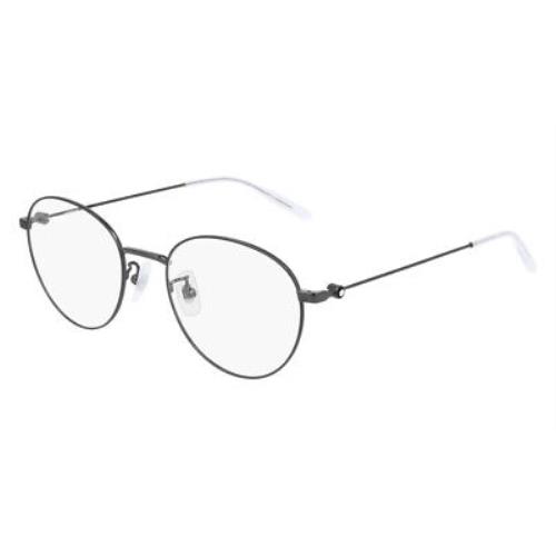Montblanc MB0085OK Eyeglasses Men Ruthenium Round 51mm | 8056376280463 ...