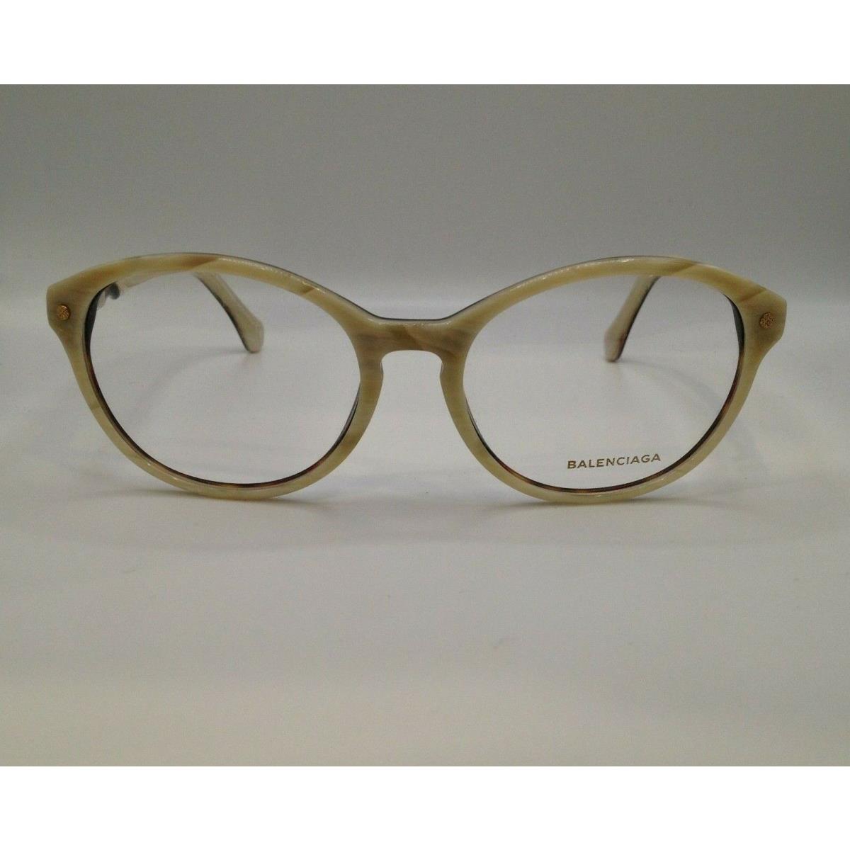 Balenciaga BA 5008 065 Horn Plastic Round Optical Eyeglasses Frame 53-17-140