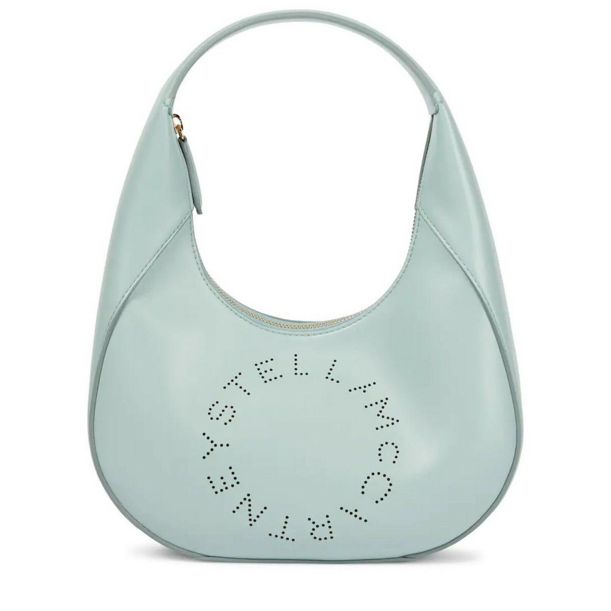Stella Mccartney Small Perforated Logo Leather Hobo Bag Col:mint
