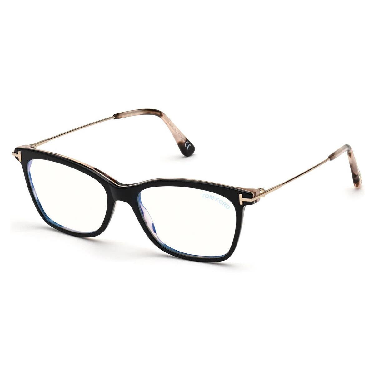 Tom Ford FT5712-B Eyeglasses Shiny Vintage Pink Havana Blue 52mm