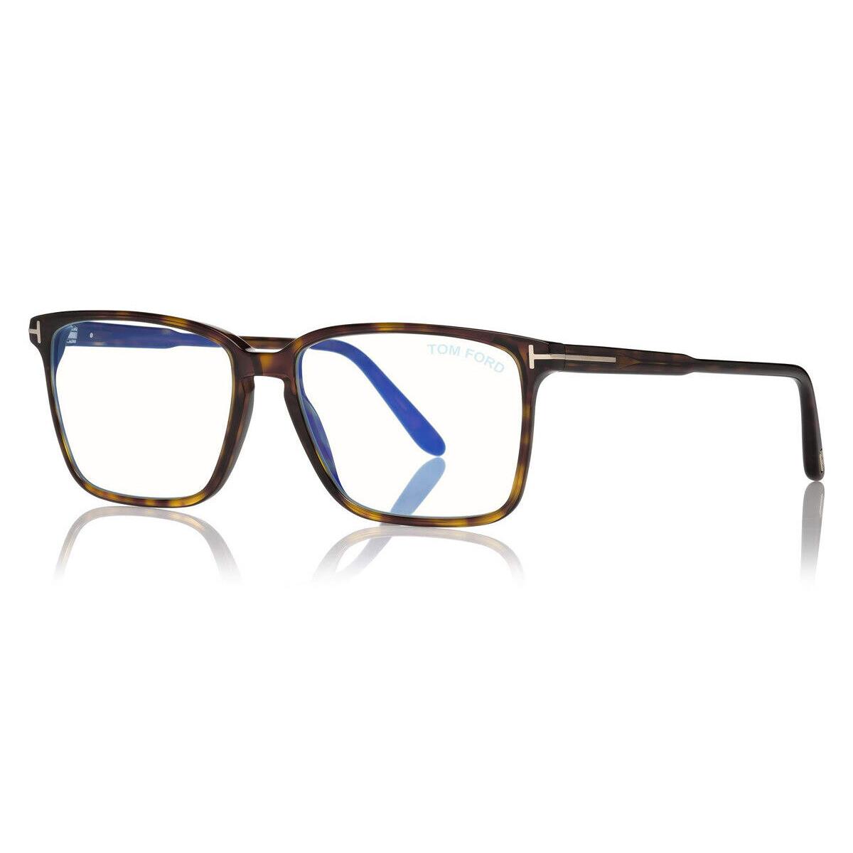 Tom Ford FT5696-B Eyeglasses Shiny Classic Dark Havana 54mm