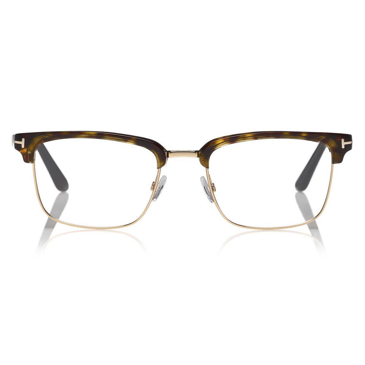 Tom Ford FT5504 Eyeglasses Shiny Havana Black Metal 54mm