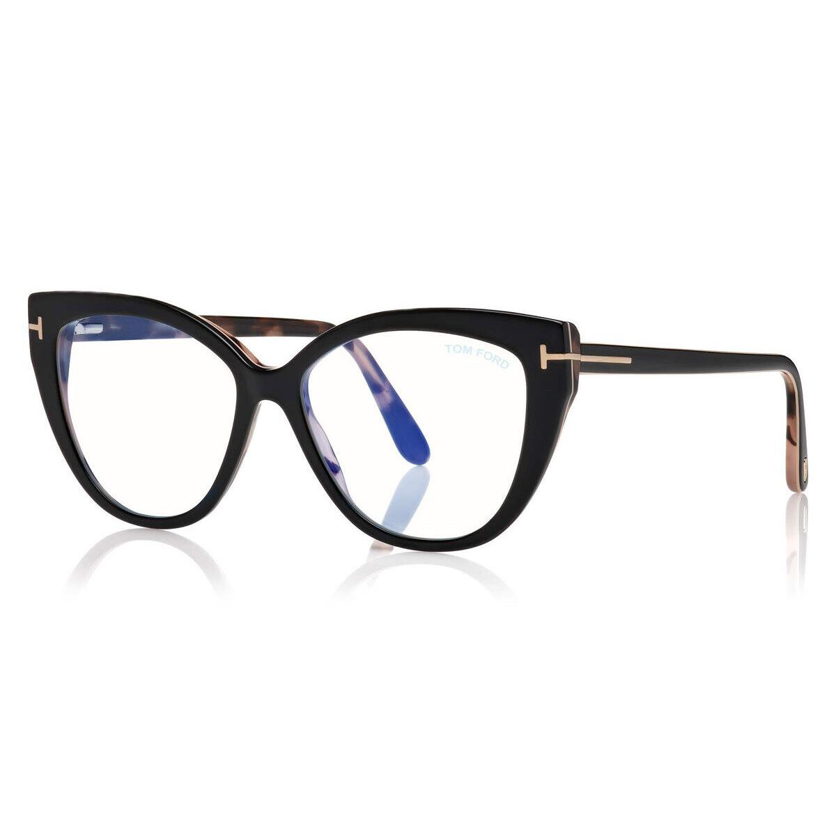 Tom Ford FT5673-B Eyeglasses Shiny Black Vintage Pink Havana Blue 54mm