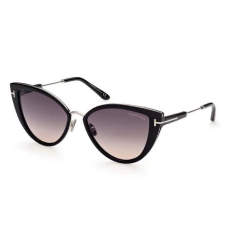 Tom Ford FT0868 Anjelica-02 01B Black Palladium/sand Gray Gradient Sunglasses