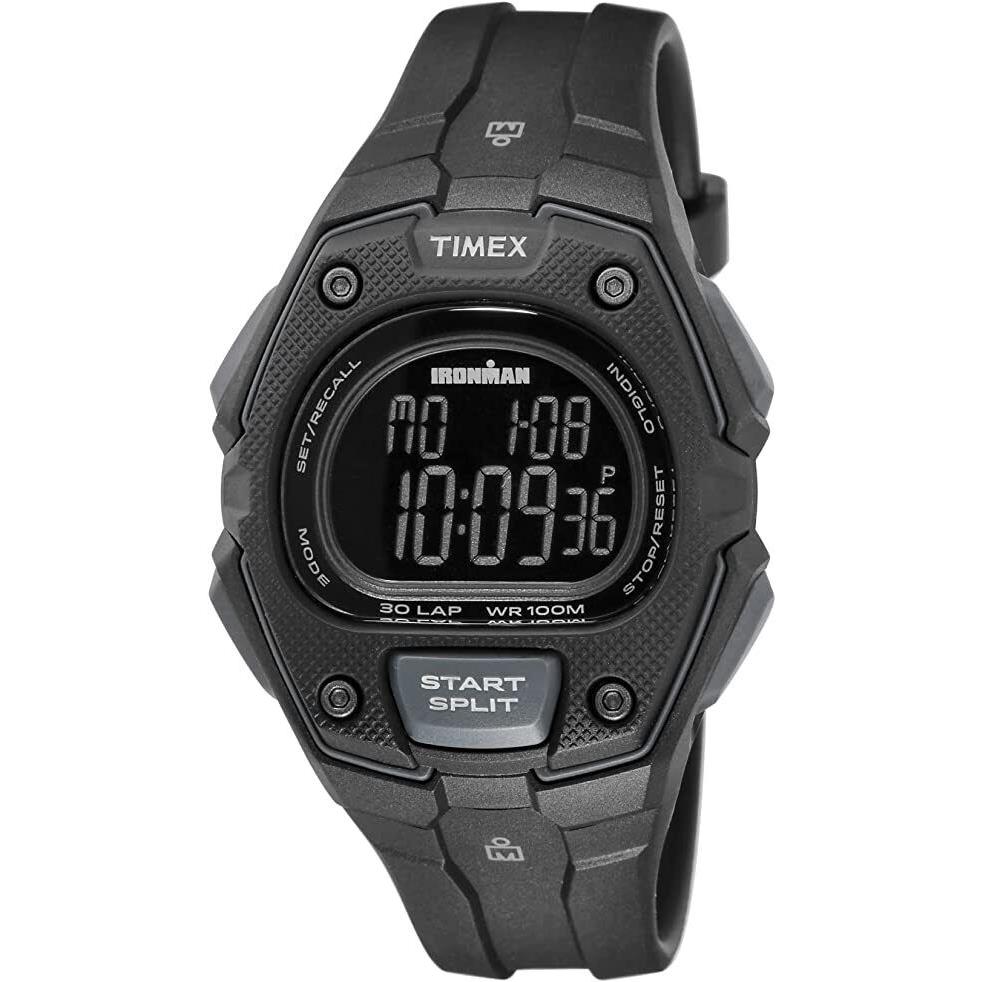 Timex Ironman Men`s Classic 45mm Digital Gray Resin Strap Wrist Watch TW5M48600