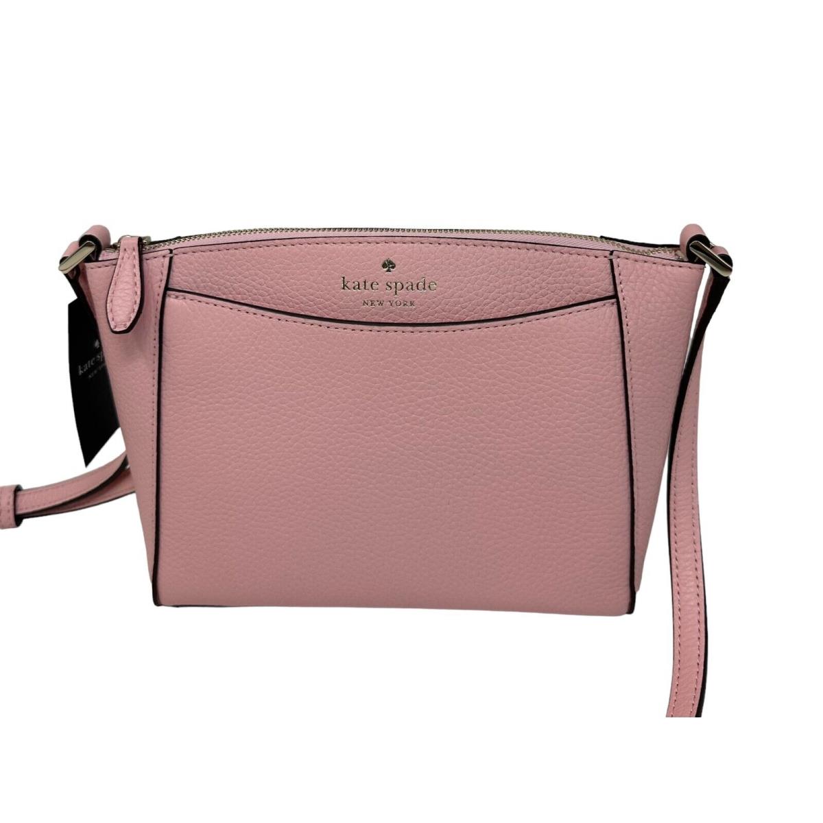 Kate Spade Monica Pebbled Leather Crossbody Bag Purse Tea Rose WKR00258