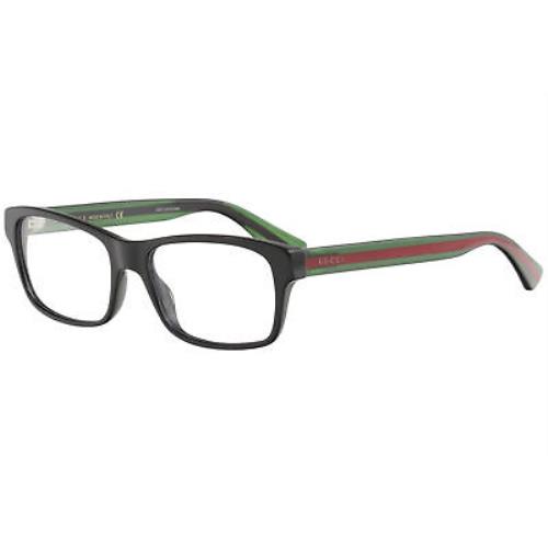 Gucci GG0006ON 006 Eyeglasses Black/green/red Full Rim Optical Frame 55-mm