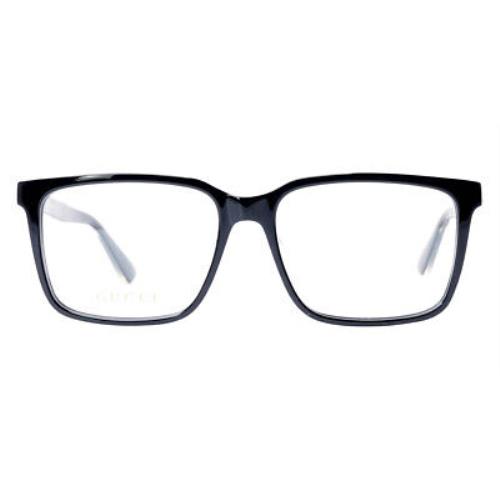 Gucci GG0385OA Eyeglasses Men Black Rectangle 55mm