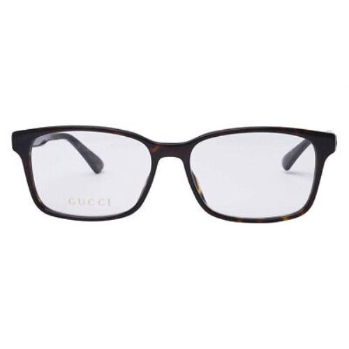 Gucci GG0826O Eyeglasses Men Havana Rectangle 55mm