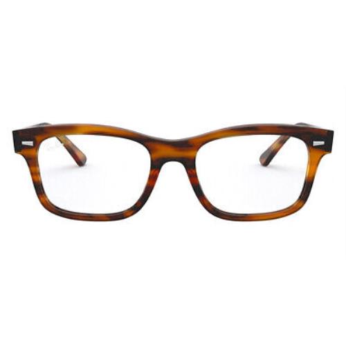 Ray-ban Ray Ban 0RX5383 Eyeglasses Unisex Striped Red Havana Rectangle ...