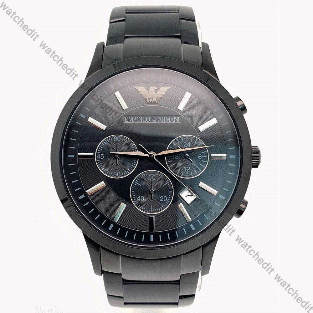 Emporio Armani AR2453 Black Stainless Steel Chronograph Fashion Men`s Watch