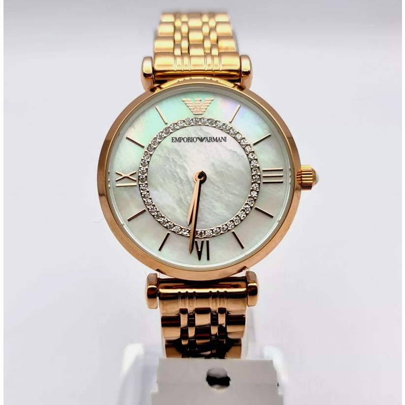 Emporio Armani AR1909 Gianni T-bar Rose Gold White Dial Womens Watch US