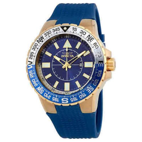 Invicta Aviator Zager Exclusive Blue Dial Blue Silicone Men`s Watch 19270 - Blue Dial, Blue Band
