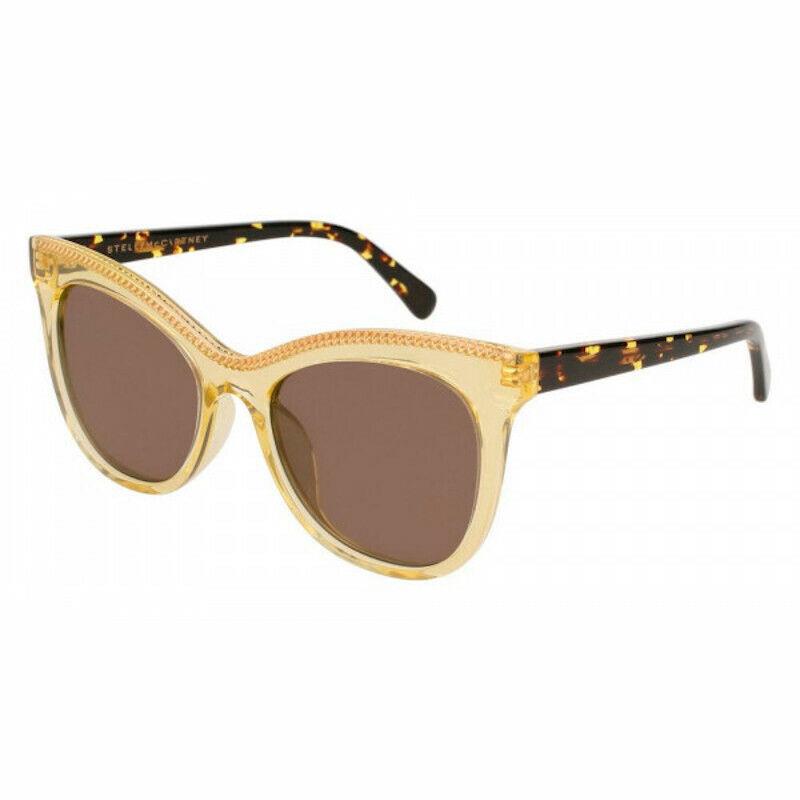 Stella Mccartney SC0129S-004 Shiny Yellow Tortoise / Brown Tinted Sunglasses