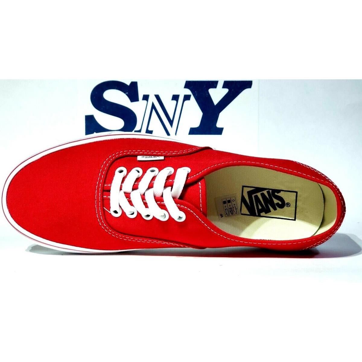 Vans Classic Athletic Sneakers Rubber Outsole Canvas Upper Men`s Size Red