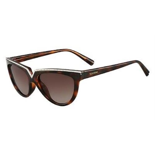Valentino Womens Sunglasses Model 647 SR 215 Havana Brown Frame Rhinestones