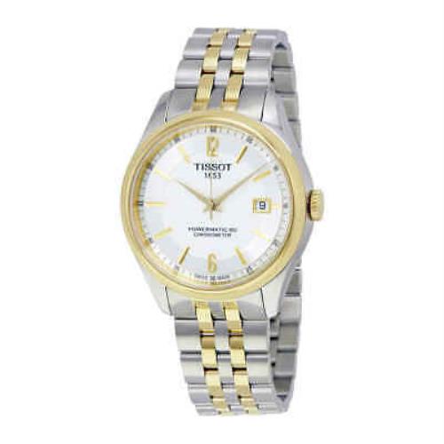 Tissot T-classic Ballade Automatic Watch T108.408.22.037.00 - Silver Dial, Silver Band, Gold Bezel