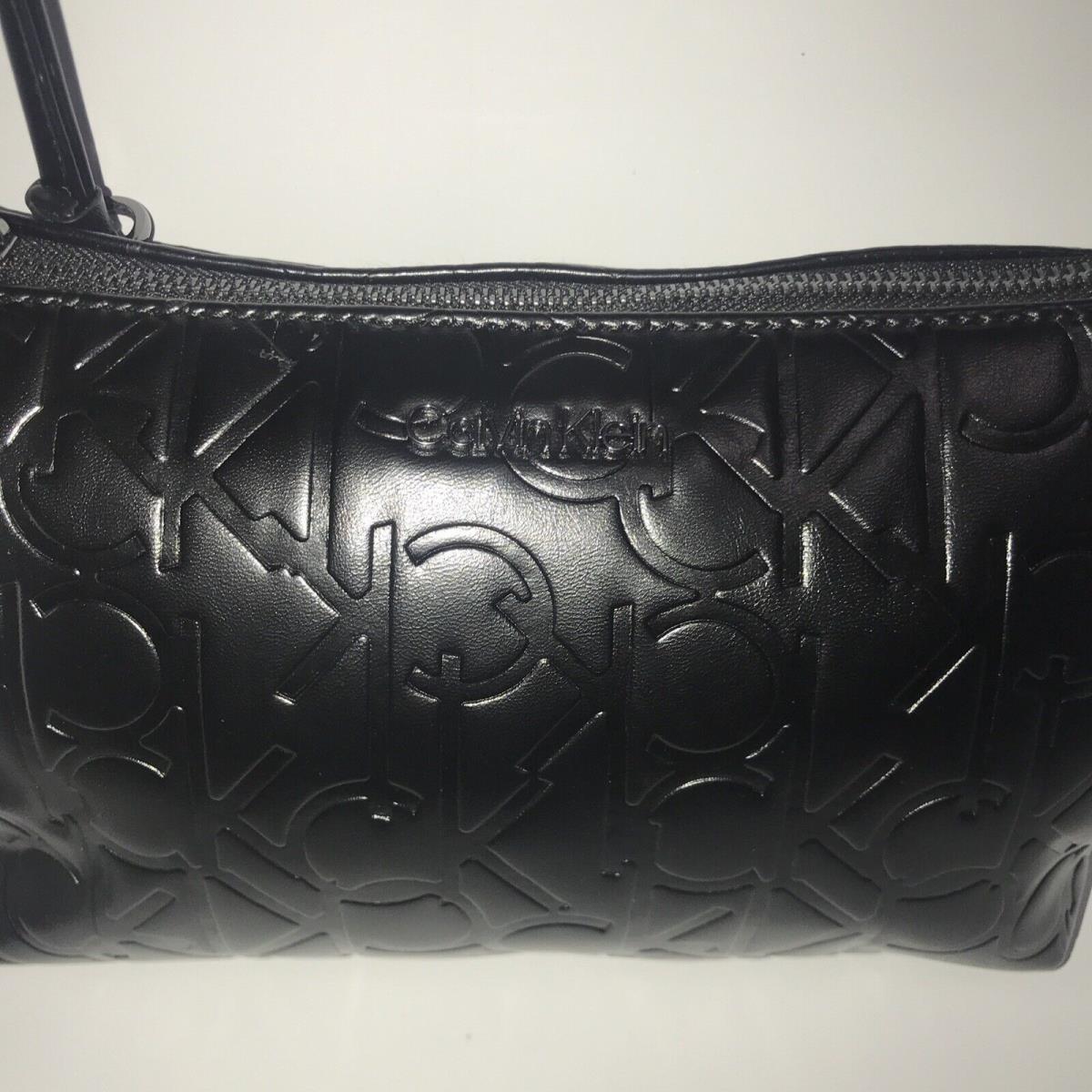 Calvin Klein Medium Large Black Leather Two Handel Satchel / Purse – RN  54163 – CDE
