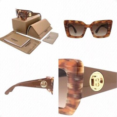 Burberry Daisy BE4344 394013 51mm Spotted Brown W/gradient Brown Lens Sunglasses - Spotted Brown Frame, Gradient Brown Lens