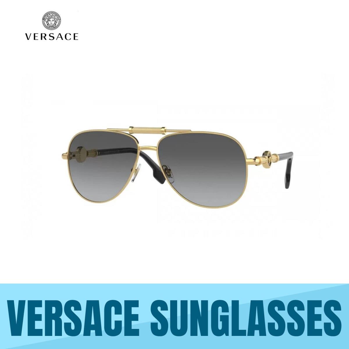 Versace VE2236 100211 Gold - Grey Gradient Lens Unisex Sunglasses 59MM