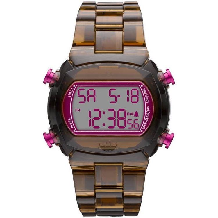 Adidas Candy Clear Brown Acrylic Strap+pink Digital WATCH-ADH6512-NEW