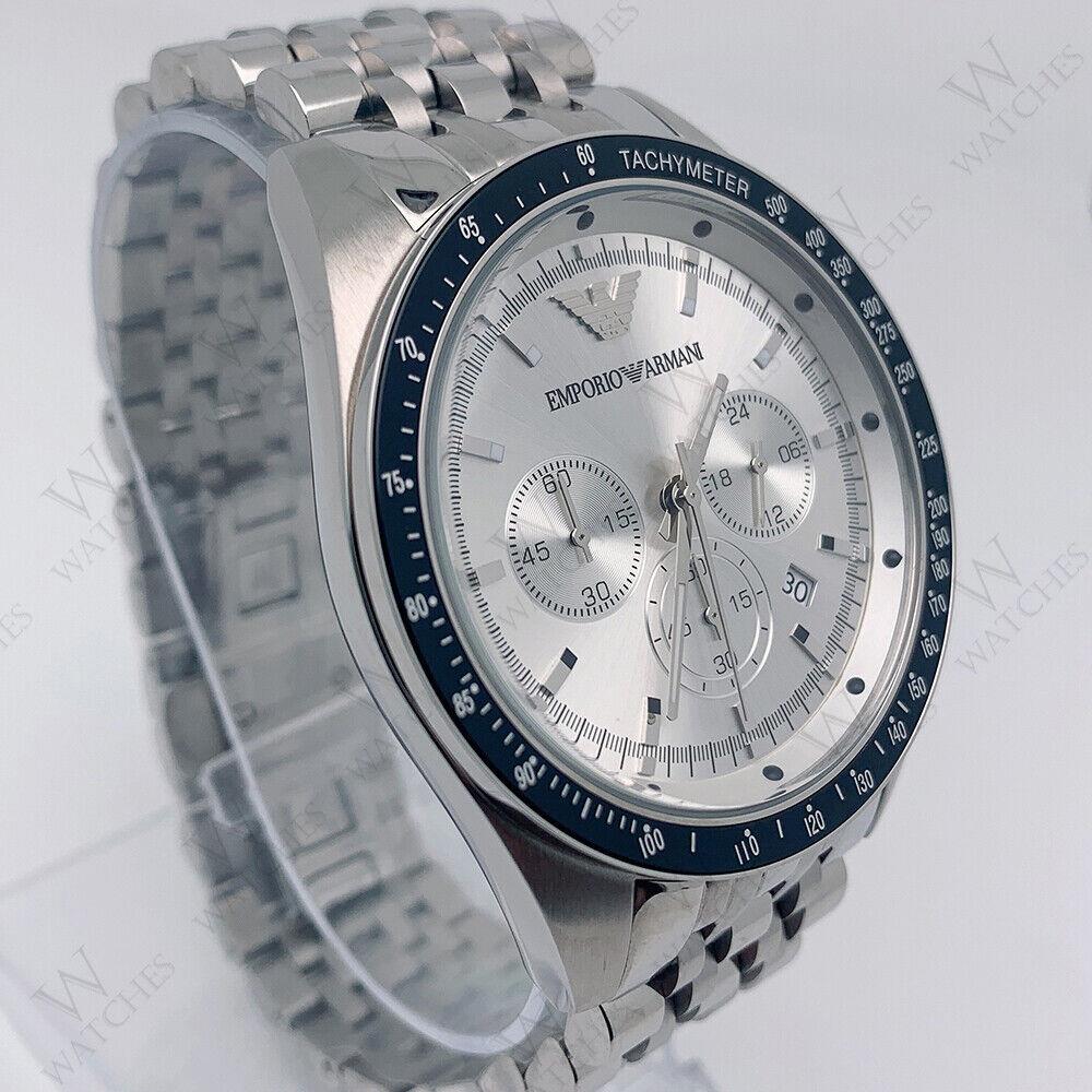 Emporio Armani AR6073 Sportivo Chronograph Silver Stainless Steel Men`s Watch