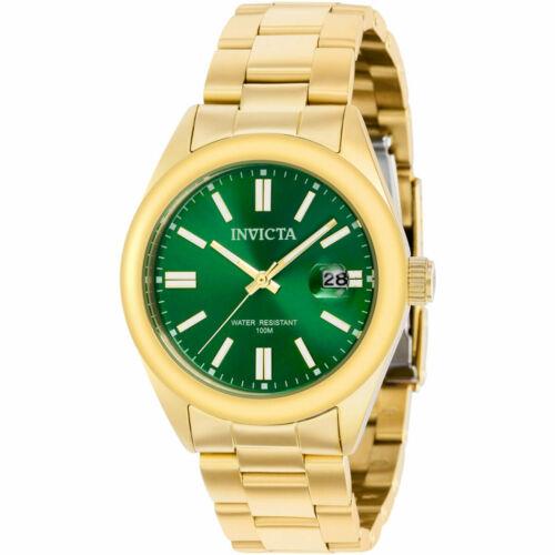 Invicta Women`s Watch Pro Diver Quartz Green Dial Yellow Gold Bracelet 38484 - Green Dial, Yellow Band
