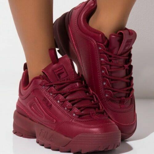 maroon fila boots