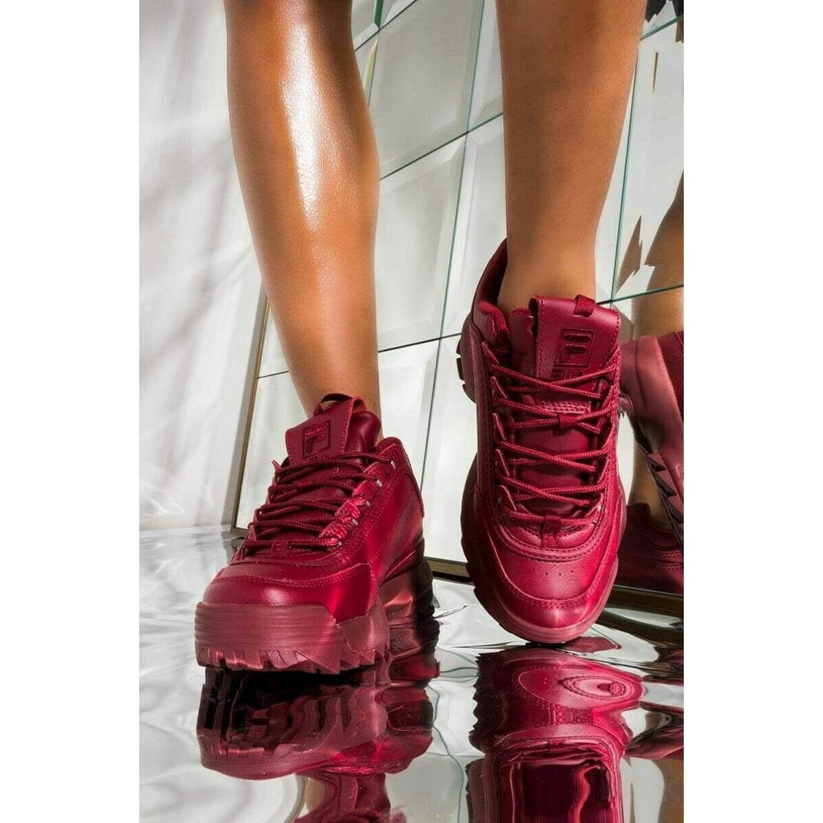 maroon fila boots